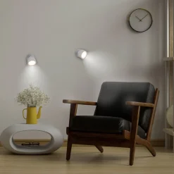 Gang|Væglamper ^ Newgarden LED-væglampe Roll 8, hvid, drejelig
