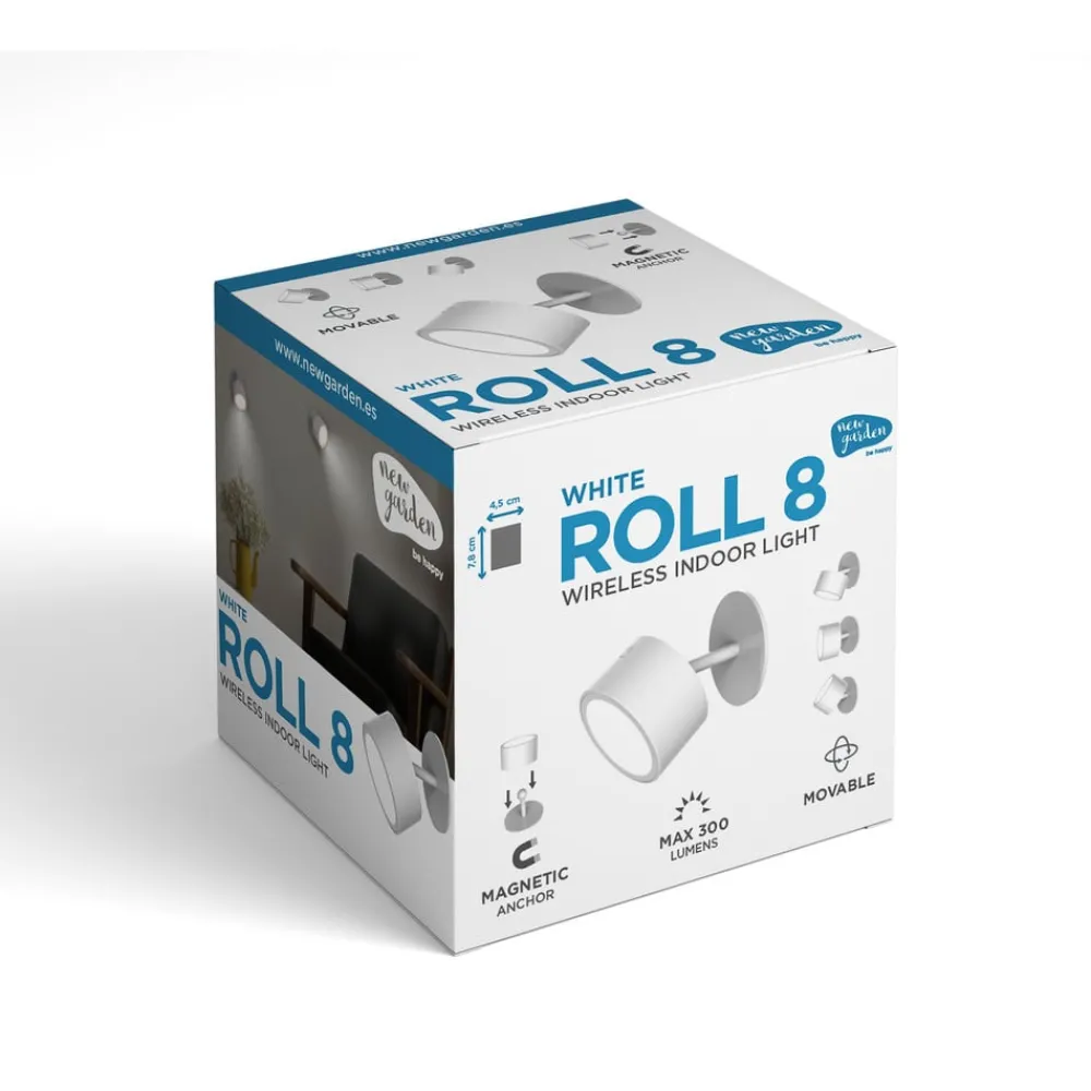 Gang|Væglamper ^ Newgarden LED-væglampe Roll 8, hvid, drejelig