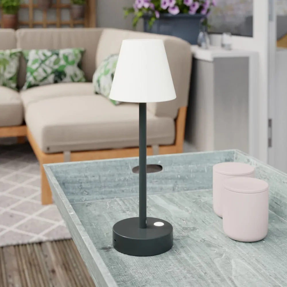 Newgarden Dekorationsbelysning|Terrassebelysning > Lola Slim LED-bordlampe batteri antracit