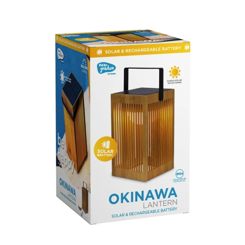 Dekorationsbelysning|Solcellelamper ^ Newgarden Okinawa LED-bordlampe solcelle, bambus