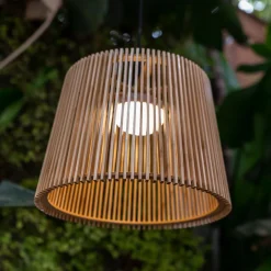 Newgarden Udendørs Pendellamper|Terrassebelysning > Okinawa udendørs LED-hængelampe bambus