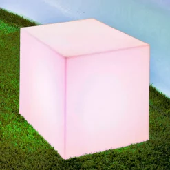 Dekorationsbelysning|Solcellelamper ^ Newgarden solcellelampe Cuby cube, højde 43 cm
