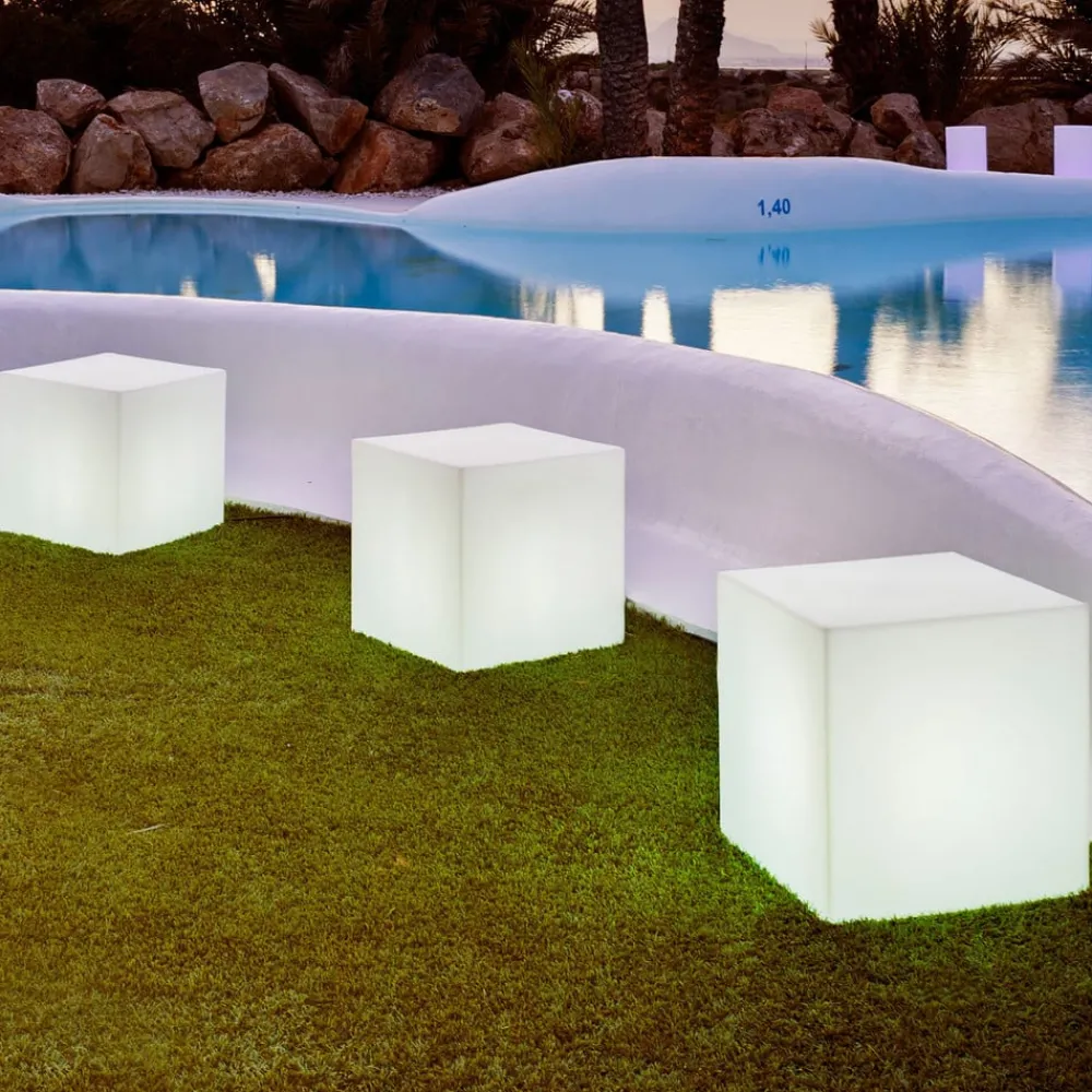 Dekorationsbelysning|Solcellelamper ^ Newgarden solcellelampe Cuby cube, højde 43 cm