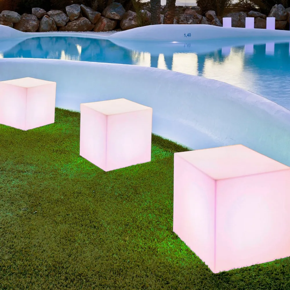 Dekorationsbelysning|Solcellelamper ^ Newgarden solcellelampe Cuby cube, højde 43 cm