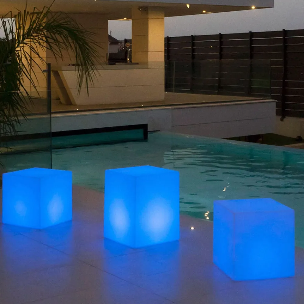 Dekorationsbelysning|Solcellelamper ^ Newgarden solcellelampe Cuby cube, højde 43 cm
