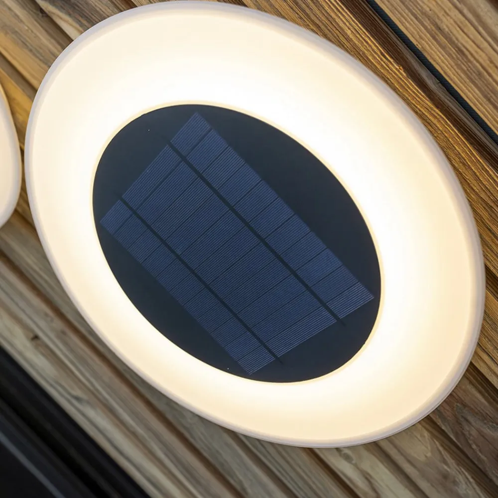 Solcellelamper ^ Newgarden Wally LED-solcellelampe til vægmontering, Ø 27 cm