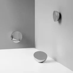 New Works Møbel Og Interiør > Væg spejl Aura Large, Ø 13 cm, stål