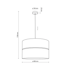 Pendellamper ^ TK Lighting Nicol hængelampe, sort/træ-effekt, Ø 38 cm, 1-lys, 1 x E27
