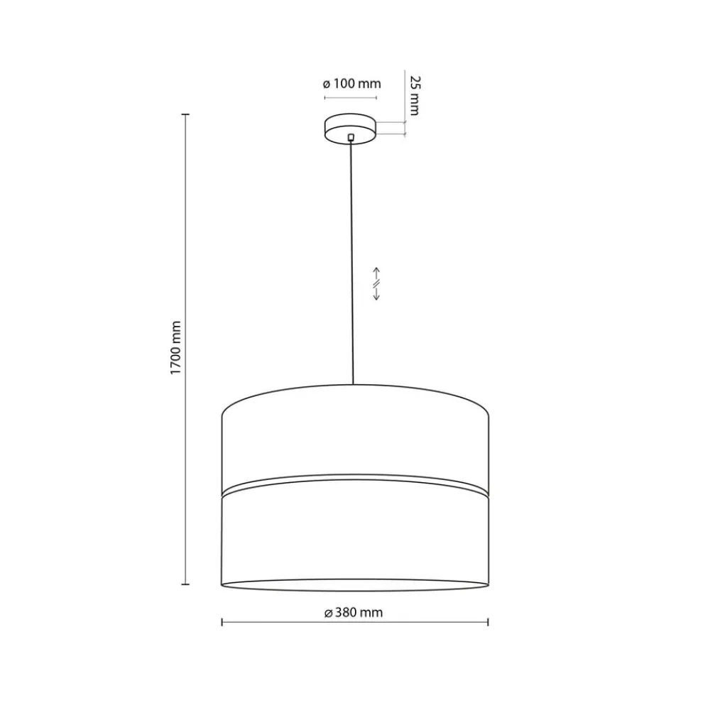 Pendellamper ^ TK Lighting Nicol hængelampe, sort/træ-effekt, Ø 38 cm, 1-lys, 1 x E27