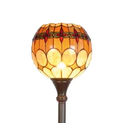 Clayre&Eef Gulvlamper|Gulvlamper > Niley - gulvlampe i Tiffany-stil