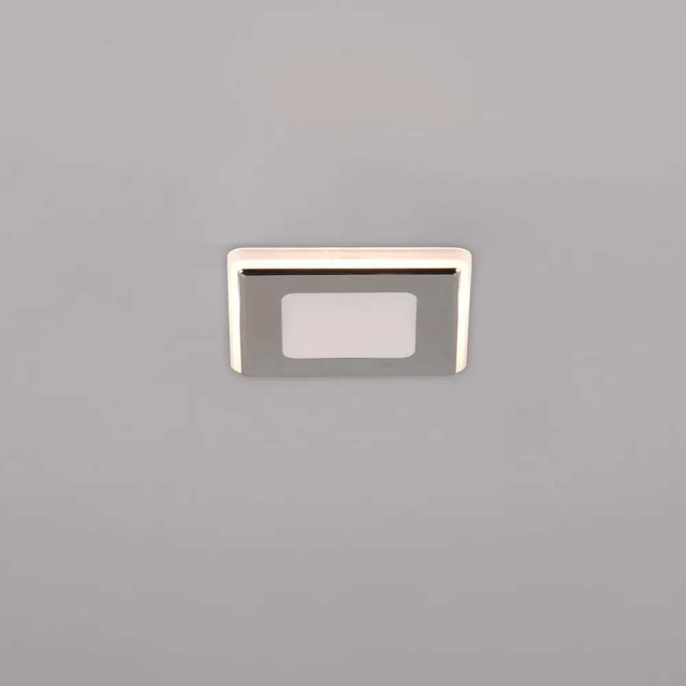 Loftlamper|Indbygningsspots ^ Trio Lighting Nimbus LED-lampe IP44 8,5x8,5cm 830 krom