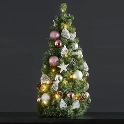 Julepynt ^ STAR TRADING Noel LED-grankogle med sølv-/pinkfarvet dekoration