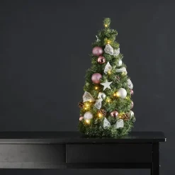 Julepynt ^ STAR TRADING Noel LED-grankogle med sølv-/pinkfarvet dekoration