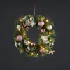 STAR TRADING Dekorationsbelysning|Julepynt > Noel LED-julekrans med sølv-/pinkfarvet dekoration