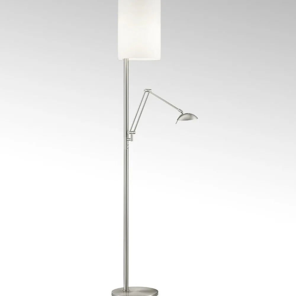 Knapstein Gulvlamper > Nola LED-gulvlampe mat nikkel