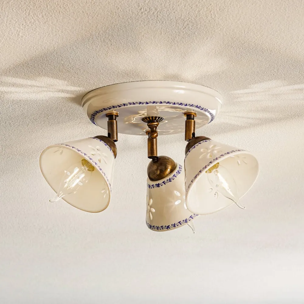 Ceramiche Loftlamper|Loftlamper > NONNA loftlampe i hvid keramik, 3 lyskilder