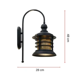 ROYALTECH Væglamper > Nostalji væglampe, sort, højde 48 cm, metal, E27