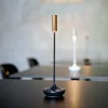 Sigor Dekorationsbelysning|Terrassebelysning > Nucandle LED genopladelig bordlampe, sort/kobber, IP54, dæmpbar