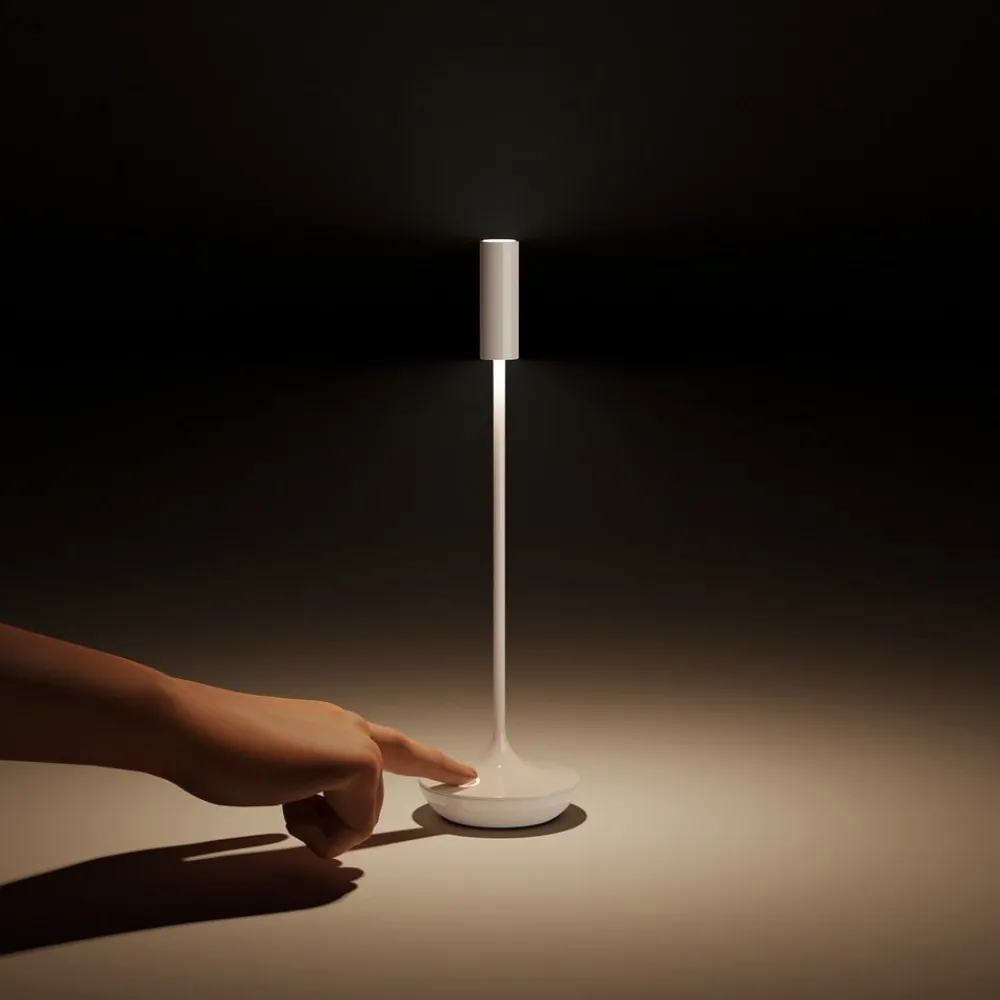 Sigor Dekorationsbelysning|Terrassebelysning > Nucandle LED genopladelig bordlampe, sort/kobber, IP54, dæmpbar