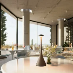 Sigor Dekorationsbelysning > Nudrop LED-bordlampe, batteri, IP54, grafitgrå