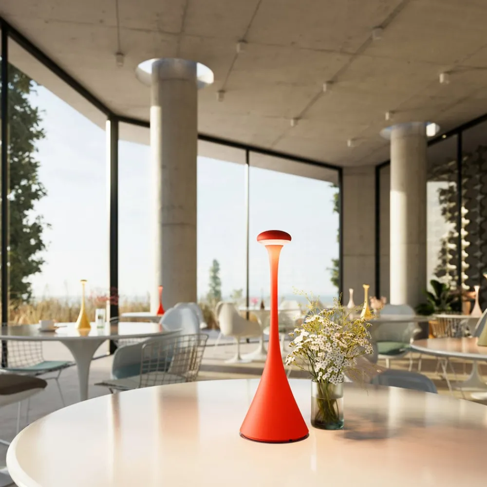 Sigor Dekorationsbelysning > Nudrop LED-bordlampe, batteri, IP54, ildrød