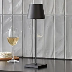 Sigor Dekorationsbelysning|Terrassebelysning > Nuindie LED genopladelig bordlampe, USB-C, sort, IP54, dæmpbar