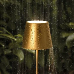 Sigor Dekorationsbelysning|Terrassebelysning > Nuindie LED genopladelig bordlampe, USB-C, guld, IP54, dæmpbar