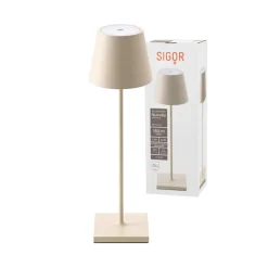 Sigor Dekorationsbelysning|Bordlamper > Nuindie LED genopladelig bordlampe, USB-C, beige, IP54, dæmpbar