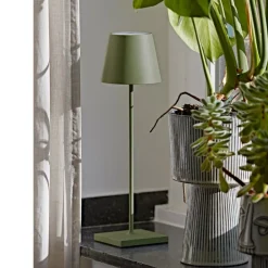 Dekorationsbelysning|Terrassebelysning ^ Sigor Nuindie LED genopladelig bordlampe, USB-C, grangrøn, IP54, dæmpbar