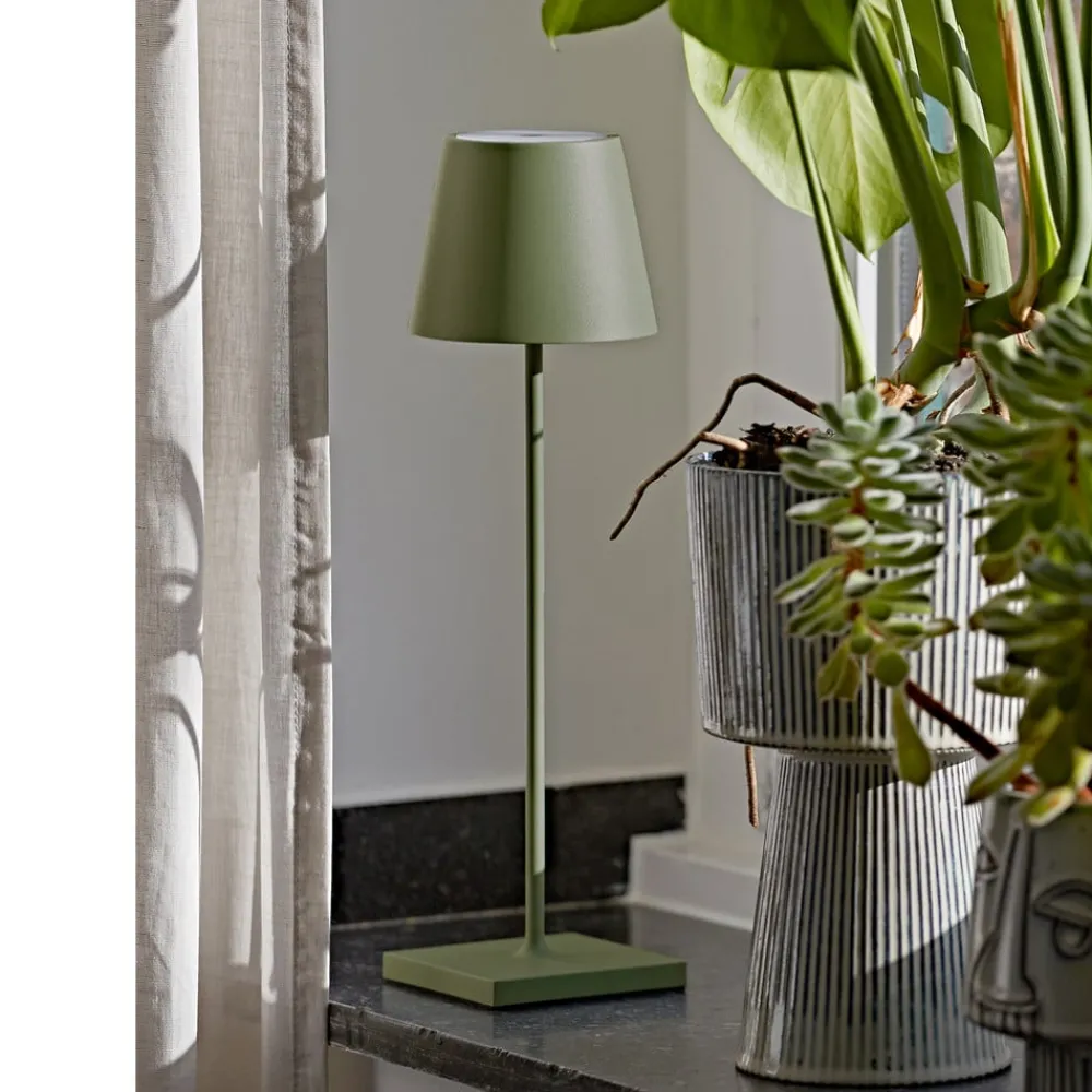 Dekorationsbelysning|Terrassebelysning ^ Sigor Nuindie LED genopladelig bordlampe, USB-C, grangrøn, IP54, dæmpbar