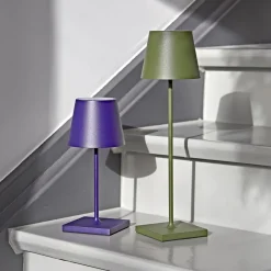 Dekorationsbelysning|Terrassebelysning ^ Sigor Nuindie LED genopladelig bordlampe, USB-C, grangrøn, IP54, dæmpbar