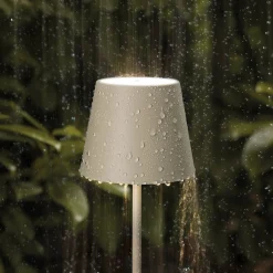 Sigor Dekorationsbelysning|Terrassebelysning > Nuindie mini LED genopladelig bordlampe, USB-C, beige, IP54, dæmpbar
