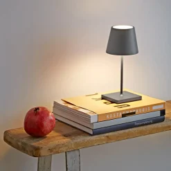 Dekorationsbelysning|Terrassebelysning ^ Sigor Nuindie mini LED genopladelig bordlampe, USB, grafit, IP54, dæmpbar
