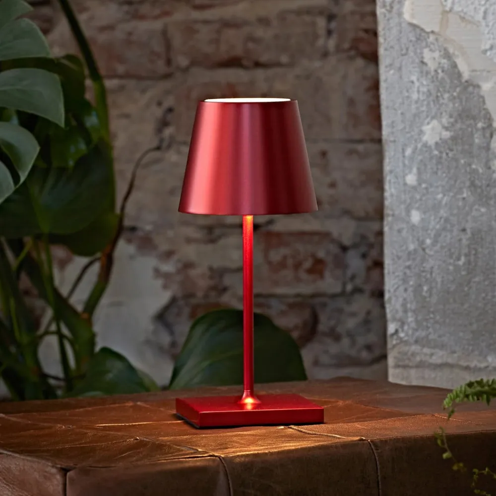 Sigor Dekorationsbelysning|Terrassebelysning > Nuindie mini LED genopladelig bordlampe, Easy Connect, rød, dæmpbar