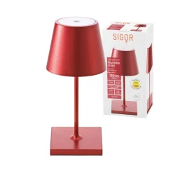Sigor Dekorationsbelysning|Terrassebelysning > Nuindie mini LED genopladelig bordlampe, Easy Connect, rød, dæmpbar