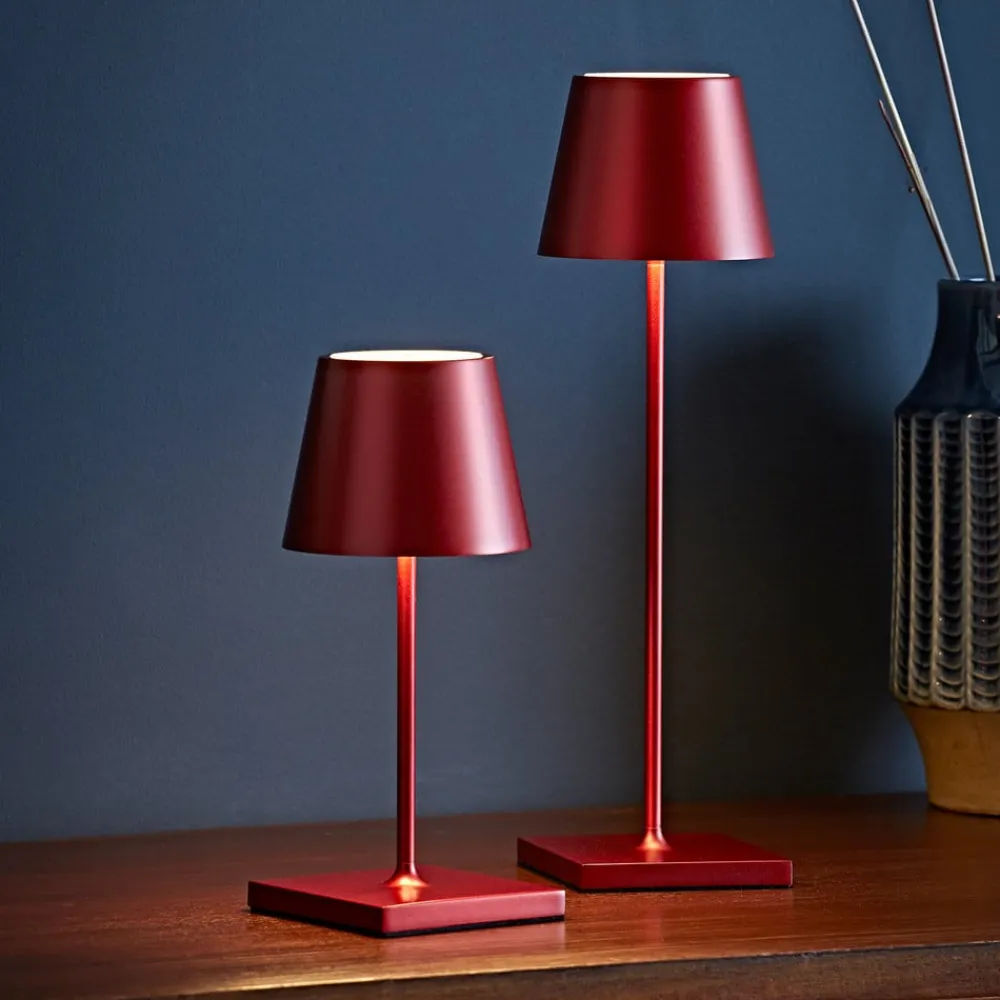 Sigor Dekorationsbelysning|Terrassebelysning > Nuindie mini LED genopladelig bordlampe, Easy Connect, rød, dæmpbar