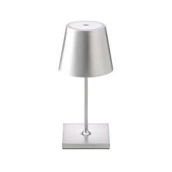 Sigor Dekorationsbelysning|Terrassebelysning > Nuindie mini LED genopladelig bordlampe, Easy Connect, sølv, dæmpbar.