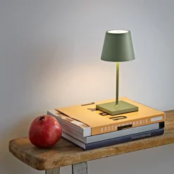 Dekorationsbelysning|Terrassebelysning ^ Sigor Nuindie mini LED genopladelig bordlampe, USB-C, salviegrøn, dæmpbar