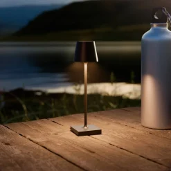 Sigor Dekorationsbelysning|Terrassebelysning > Nuindie pocket LED genopladelig bordlampe, sort, IP54, dæmpbar