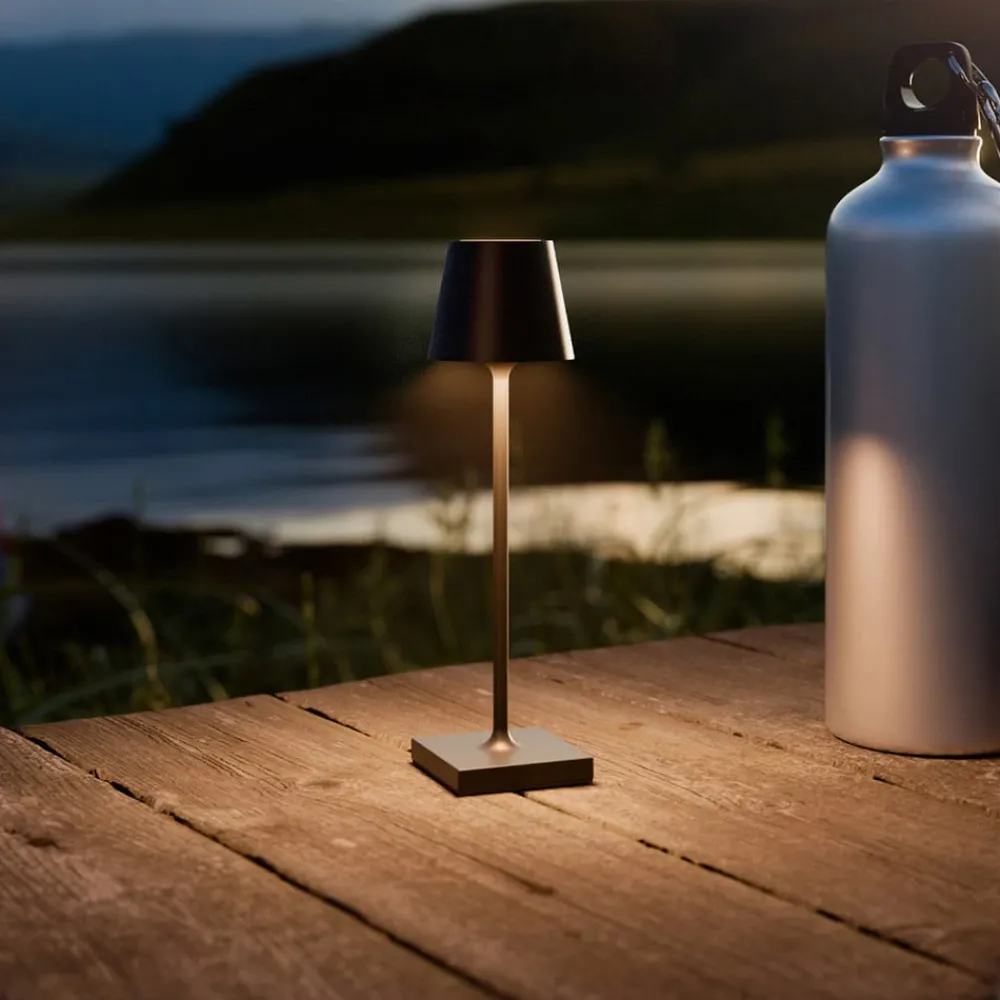 Sigor Dekorationsbelysning|Terrassebelysning > Nuindie pocket LED genopladelig bordlampe, sort, IP54, dæmpbar