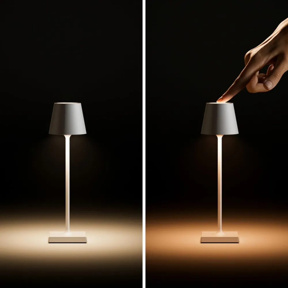 Sigor Dekorationsbelysning|Terrassebelysning > Nuindie pocket LED genopladelig bordlampe, sort, IP54, dæmpbar