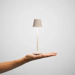 Sigor Dekorationsbelysning|Terrassebelysning > Nuindie pocket LED genopladelig bordlampe, beige, IP54, dæmpbar