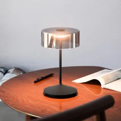 Dekorationsbelysning|Terrassebelysning ^ Sigor Numotion LED genopladelig bordlampe, sort, glas, IP54, dæmpbar