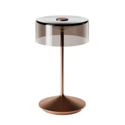 Dekorationsbelysning|Terrassebelysning ^ Sigor Numotion LED genopladelig bordlampe, bronze, glas, IP54, dæmpbar