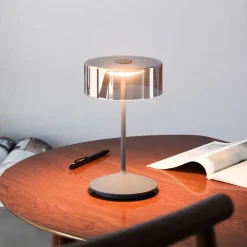 Sigor Dekorationsbelysning > Numotion LED genopladelig bordlampe, grafit, glas, IP54, dæmpbar