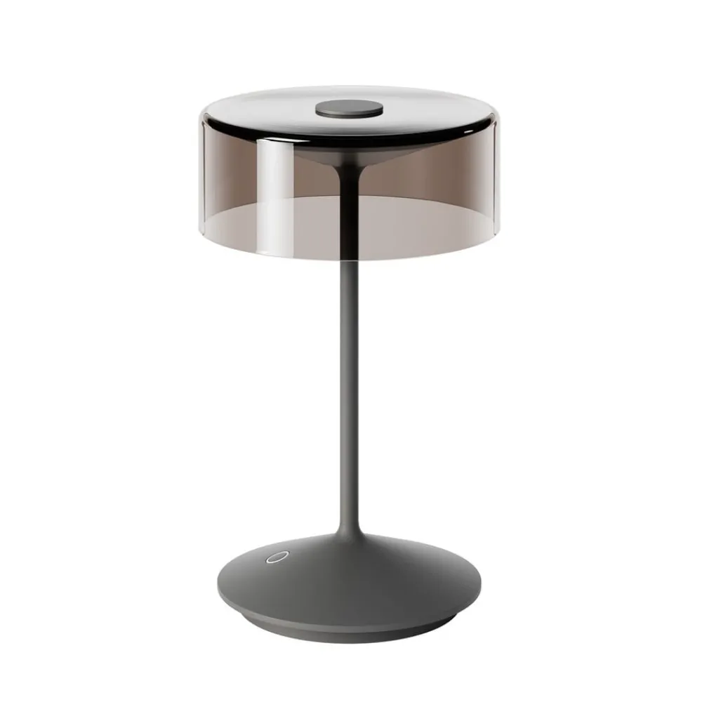 Sigor Dekorationsbelysning > Numotion LED genopladelig bordlampe, grafit, glas, IP54, dæmpbar
