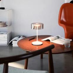 Sigor Dekorationsbelysning > Numotion LED genopladelig bordlampe, hvid, glas, IP54, dæmpbar