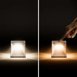 Sigor Dekorationsbelysning|Terrassebelysning > Nutalis mini LED-bordlampe, beige, IP54, dæmpbar