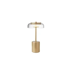 Dekorationsbelysning ^ Nuura Aps Nuura LED-batteridrevet bordlampe Blossi, højde 26 cm, guldfarvet/klar