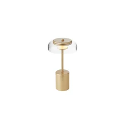 Dekorationsbelysning ^ Nuura Aps Nuura LED-batteridrevet bordlampe Blossi, højde 26 cm, guldfarvet/klar